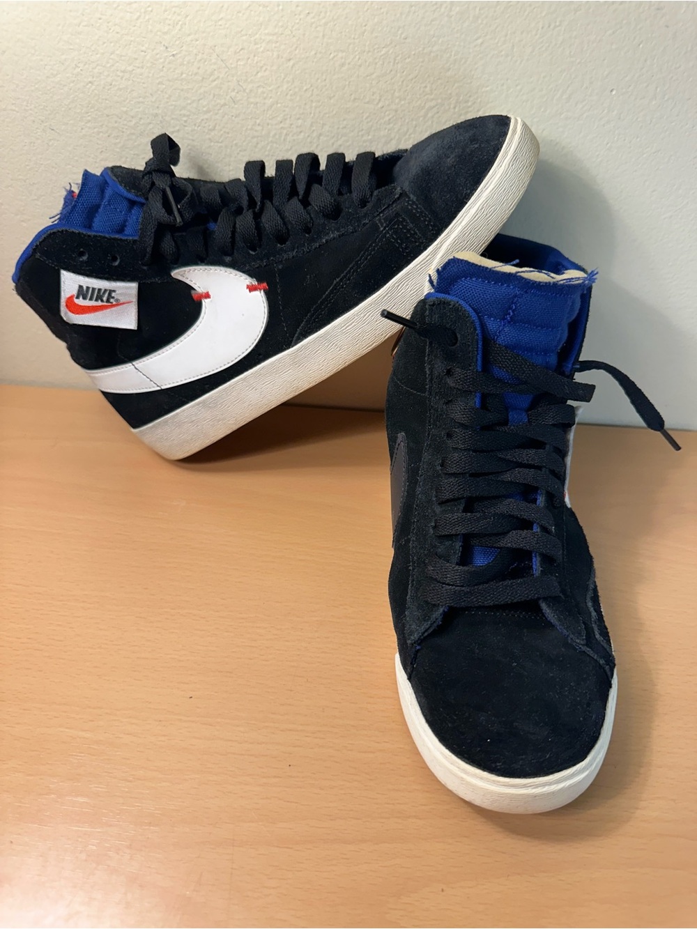 Nike Blazer Rebel XX Mid Black Royal Blue Women’s Shoes Size 8